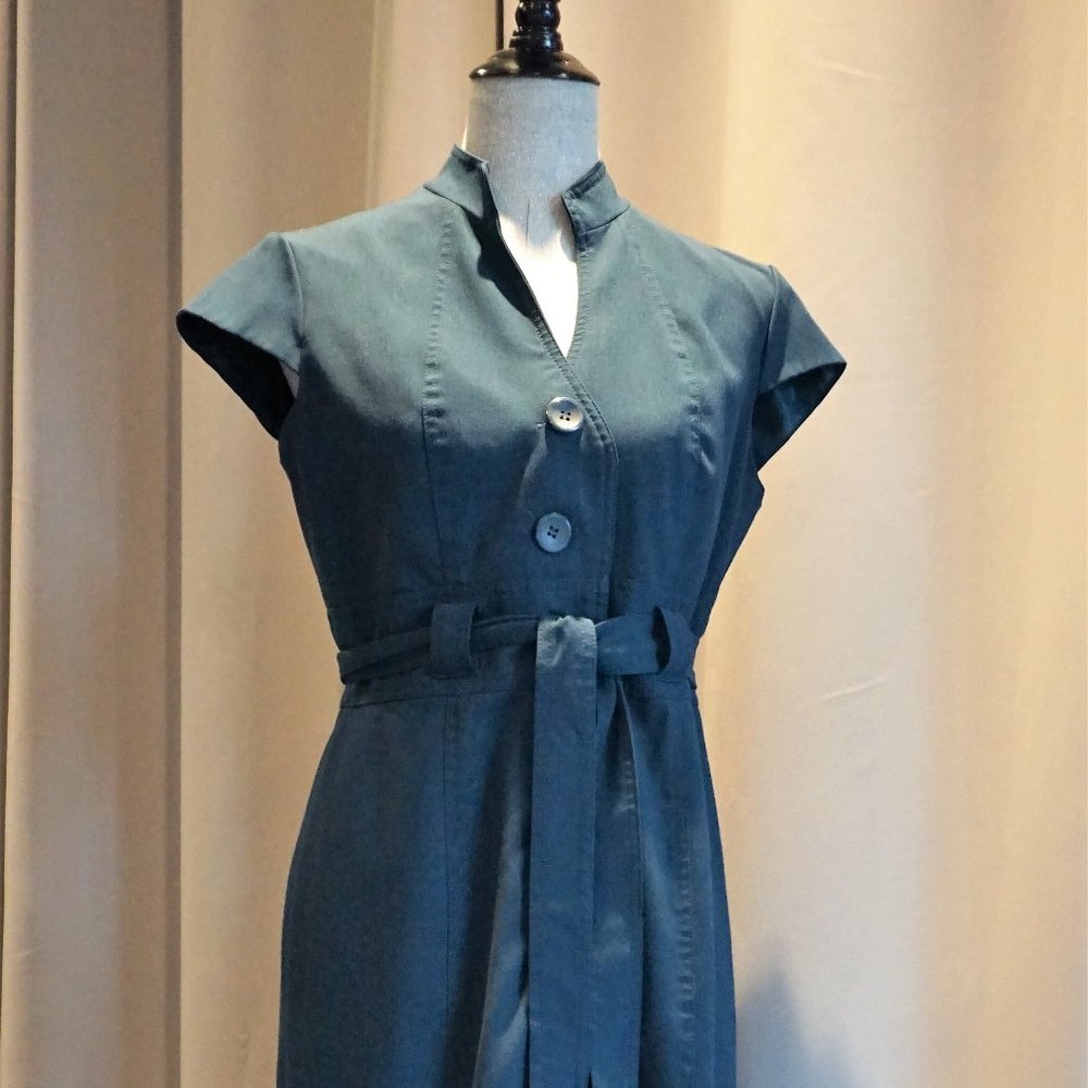 Shirt Dress Dark Teal Sandra Darren Classic Size 1